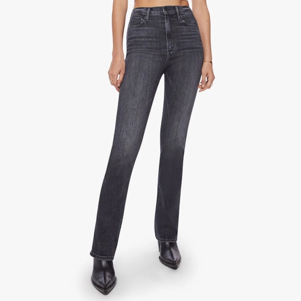 NWT MOTHER High Waisted Smokin' Double Heel Flare Jean in Smoking Section 32